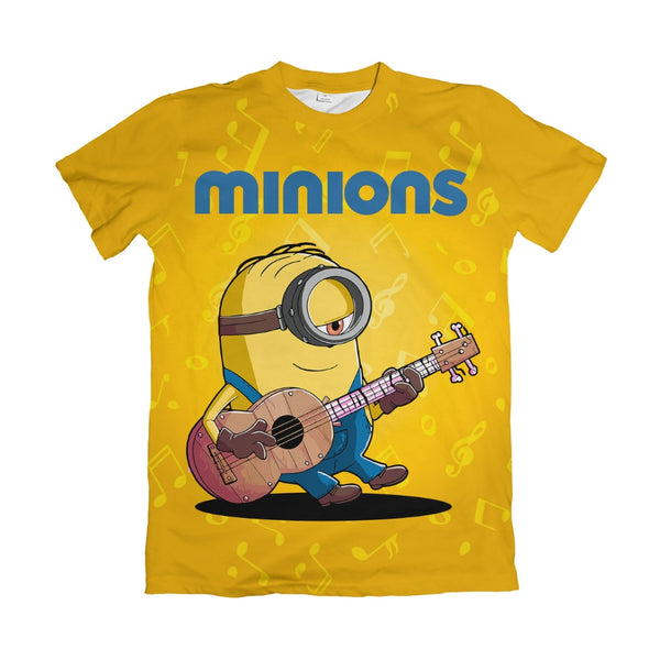 Camiseta Minions Minion Violeiro Amarelo Tocando