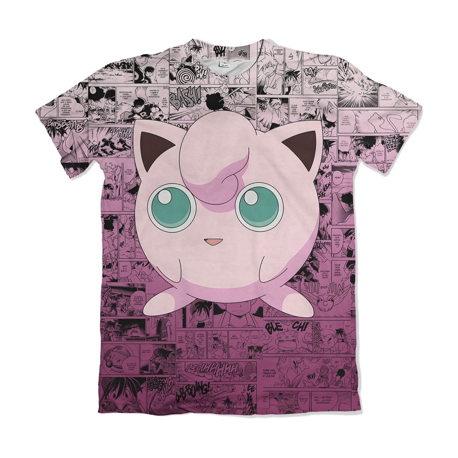 Camiseta Pokemón - Jigglypuff, Mangá - Rosa
