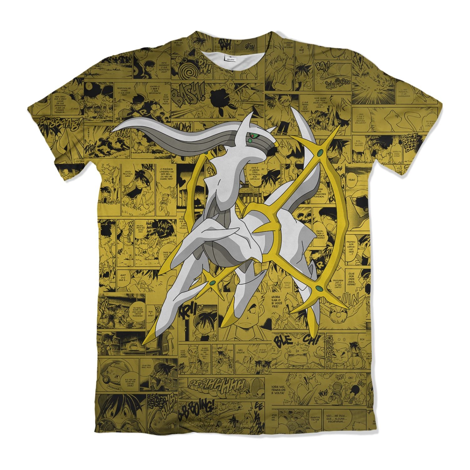 Camiseta Pokemón - Arceus, Mangá - Amarelo
