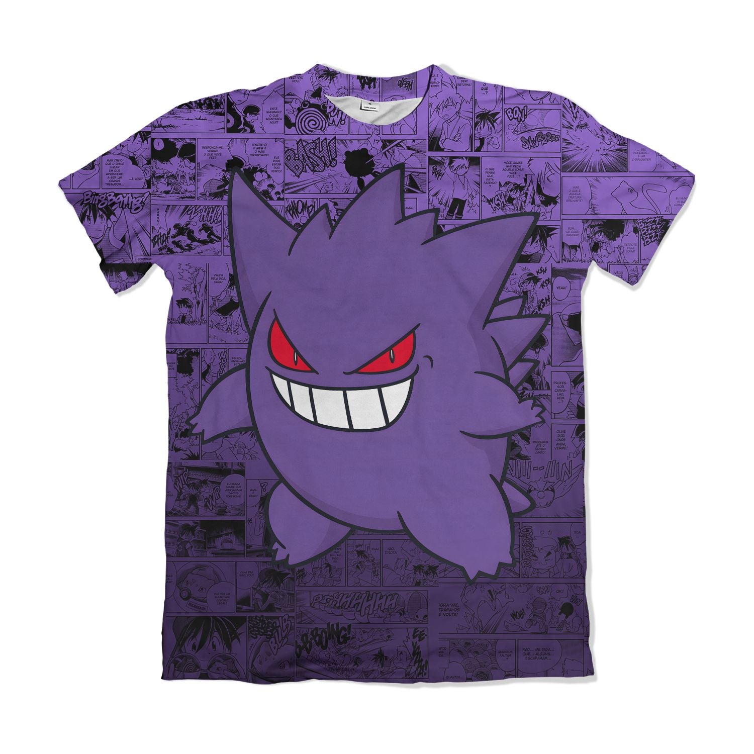 Camiseta Pokemón - Gengar, Mangá - Roxo