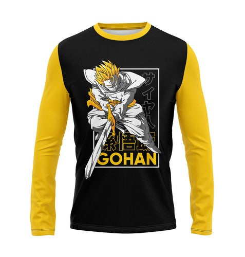 Camiseta Manga Longa Dragon Ball Gohan – Dry-Fit Premium Unissex | Swit Store