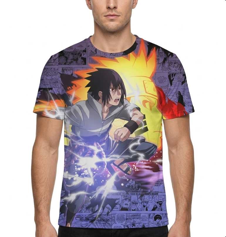 Camiseta Naruto E Sasuke Dry-Fit Premium Unissex