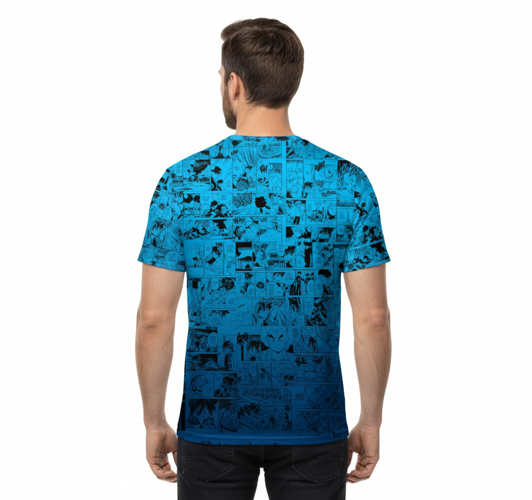 Camiseta Pokémon Gyarados, Mangá Azul Dry-Fit Premium Unissex