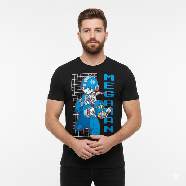 Camiseta Megaman Armadura Grade Azul