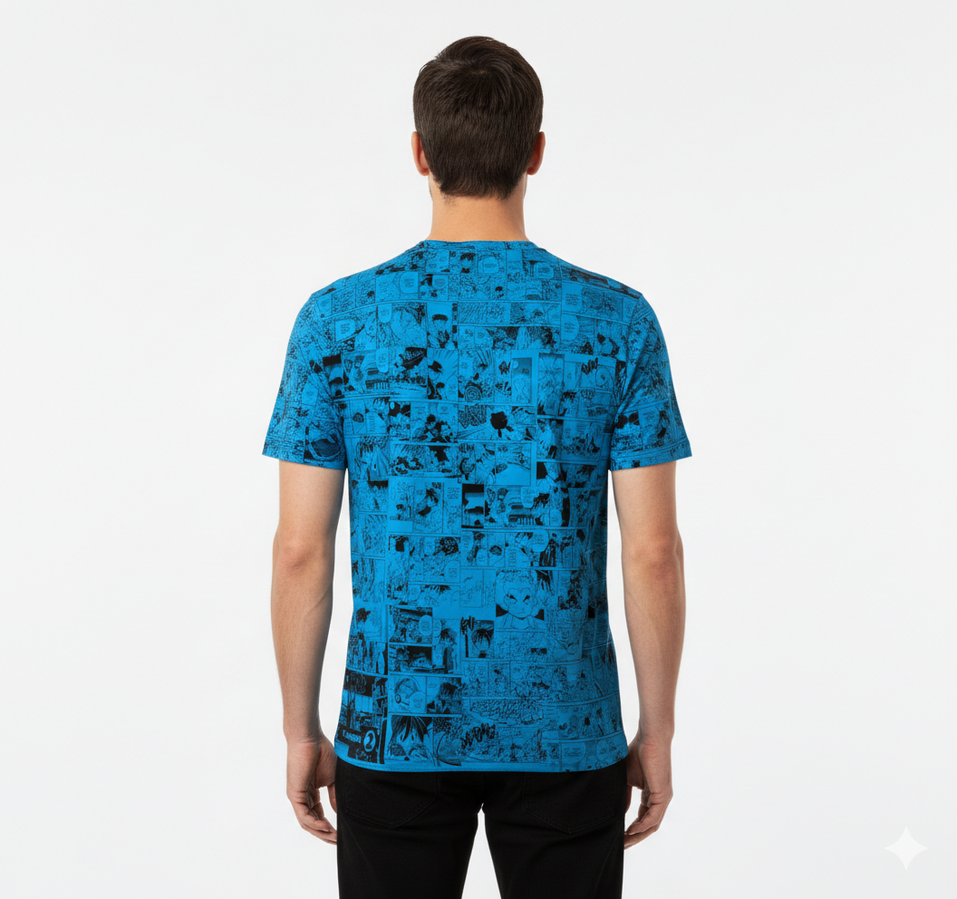 Camiseta Pokémon Ash Ketchum, Mangá Azul Dry-Fit Premium Unissex