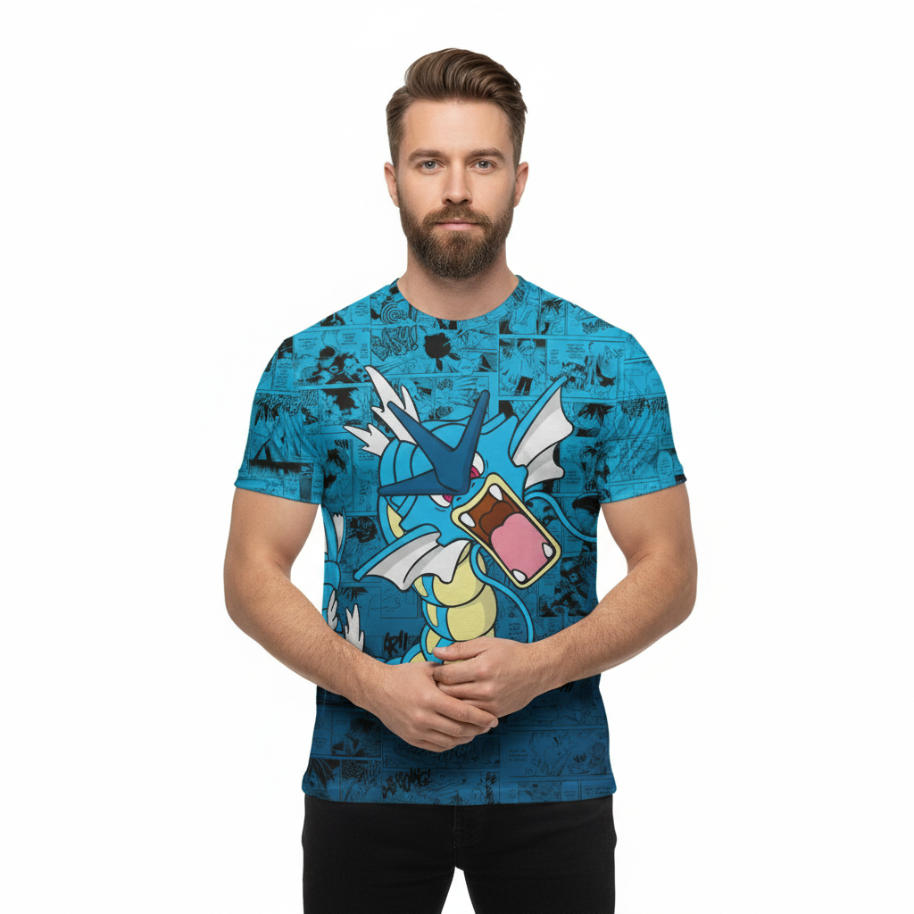 Camiseta Pokemon Gyarados Azul – Dry-Fit Premium Unissex | Swit Store