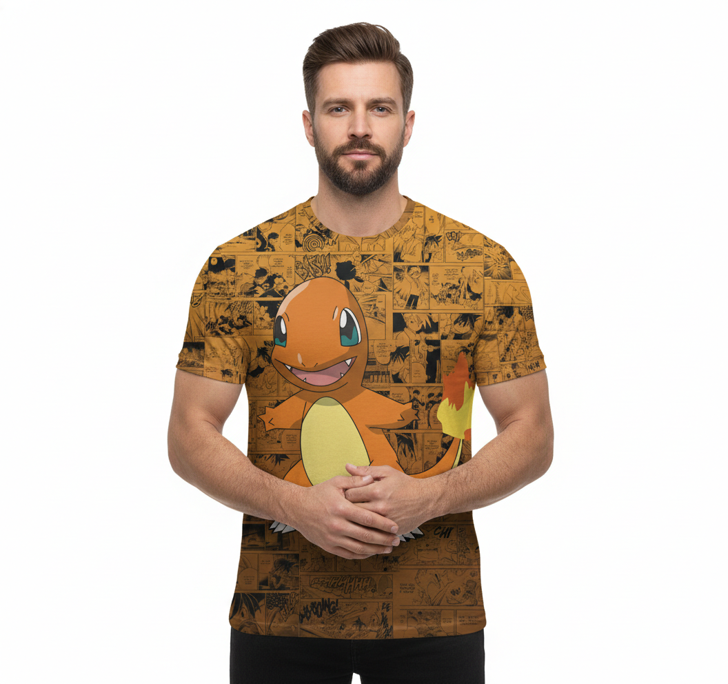 Camiseta Pokemon Charmander Laranja – Dry-Fit Premium Unissex | Swit Store