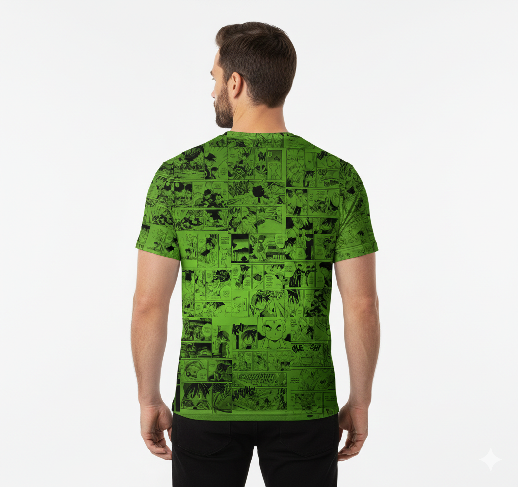 Camiseta Pokémon Chikorita, Mangá Verde Dry-Fit Premium Unissex