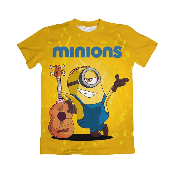 Camiseta Minions Minion Violeiro Amarelo Acenando