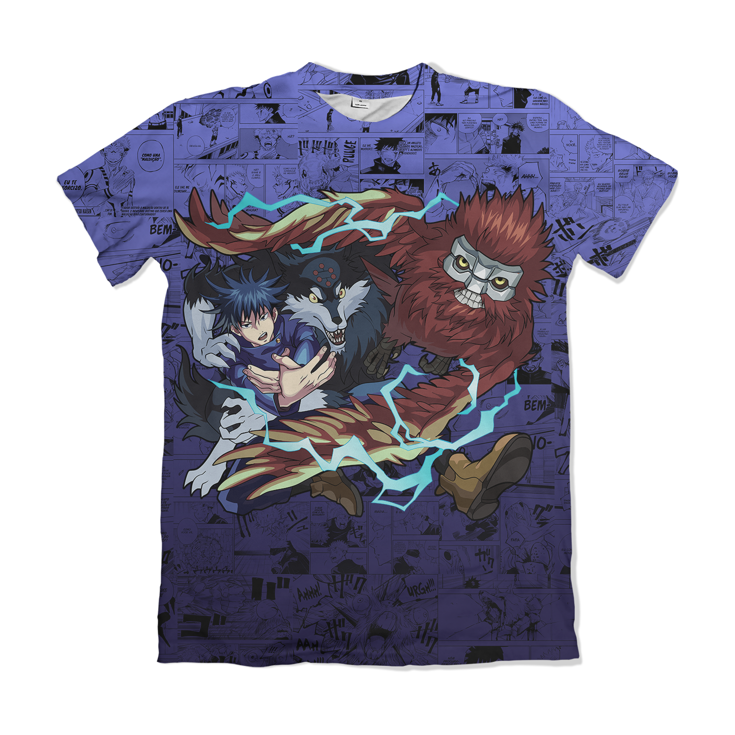Camisa Jujutsu Kaizen - Megumi Fushiguro Invocações Azul