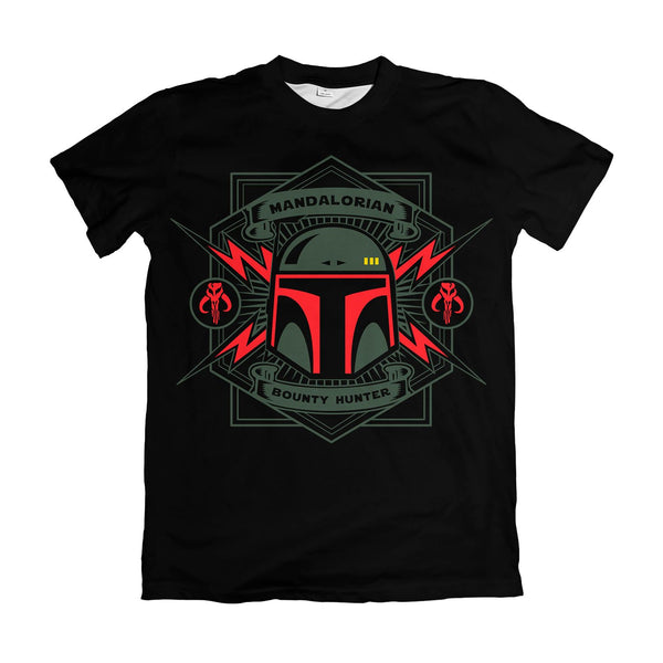 Camiseta The Mandalorian Capacete Bounty Hunter Emblema Verde