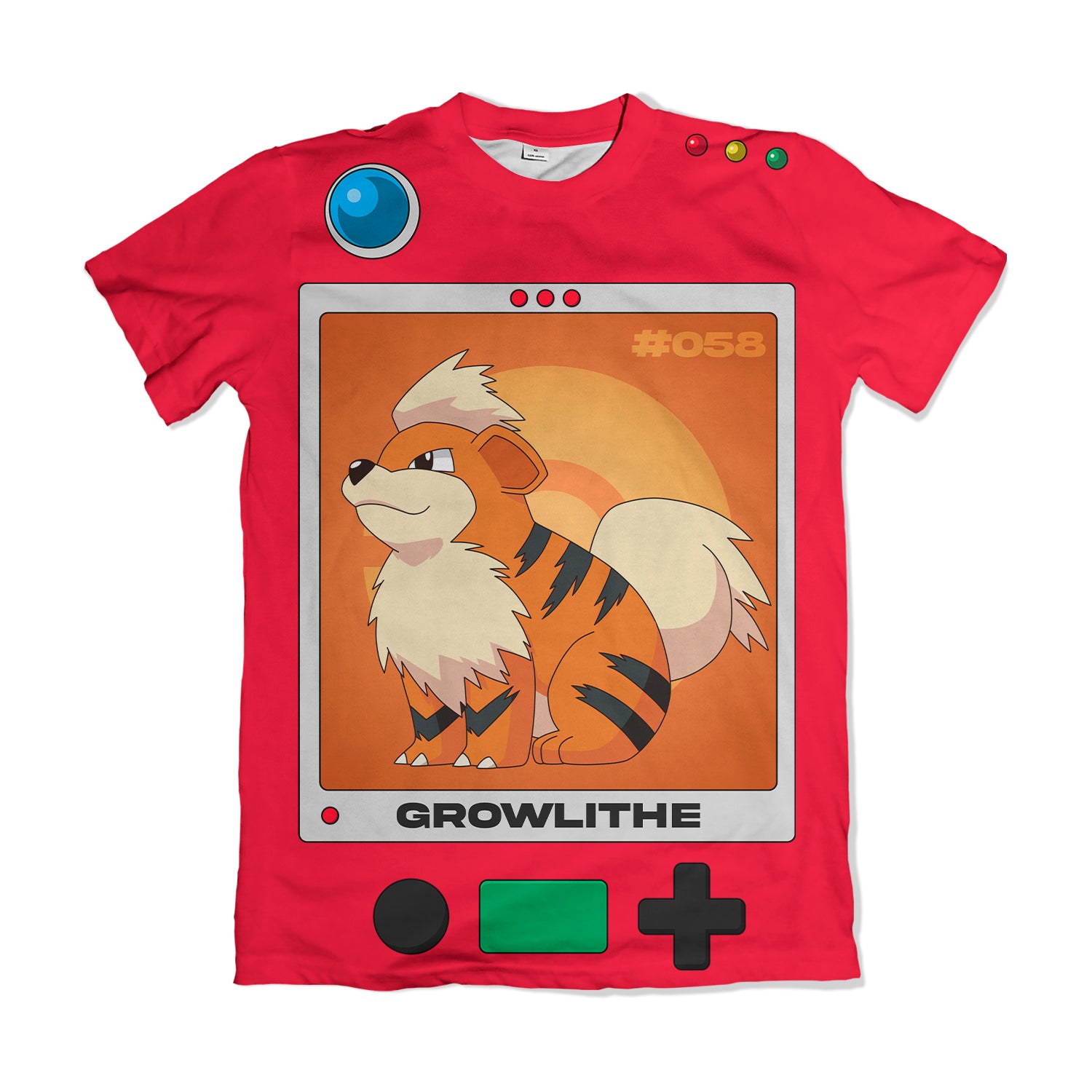 Camiseta Pokemón - Pokedex Growlithe