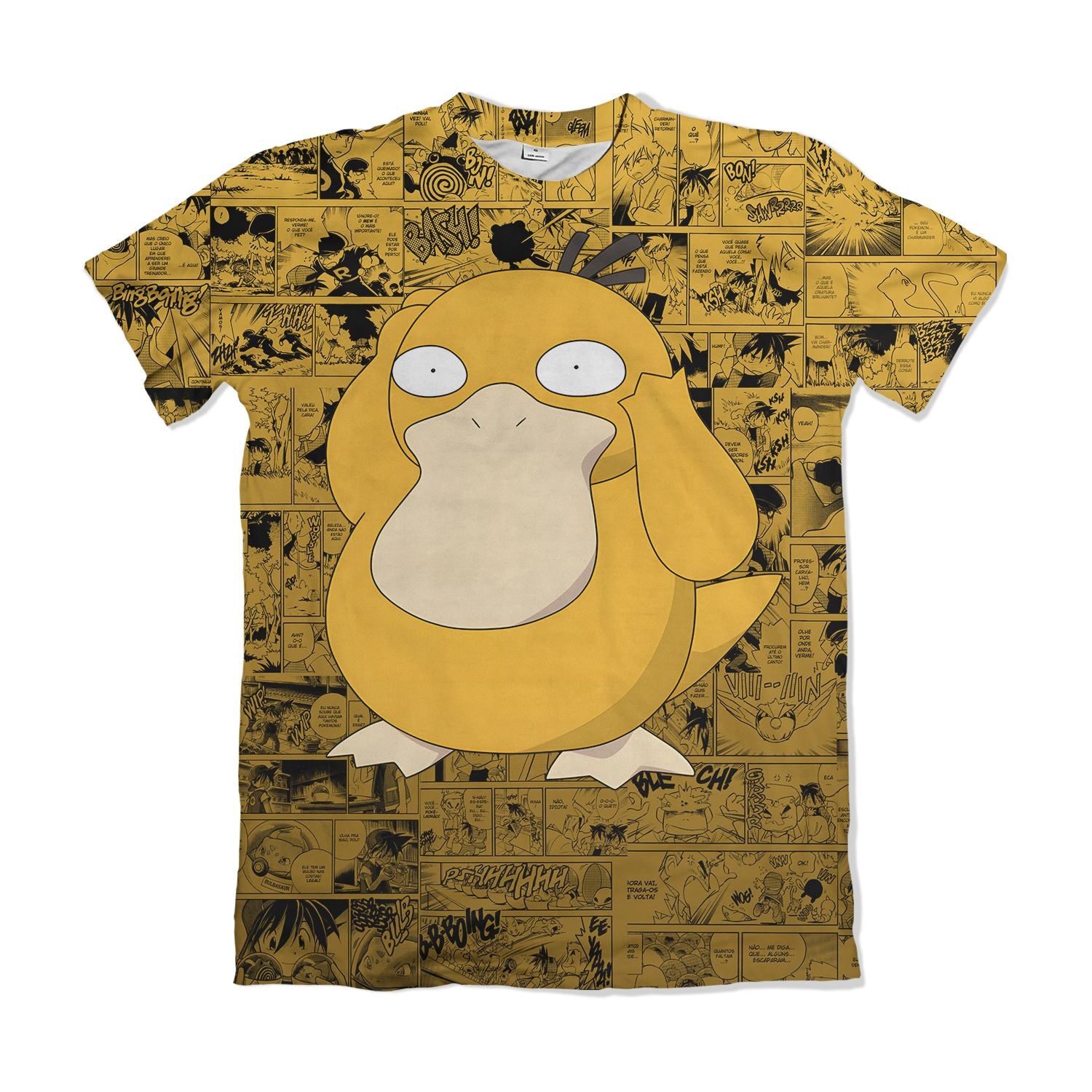 Camiseta Pokemón - Psyduck, Mangá - Amarelo
