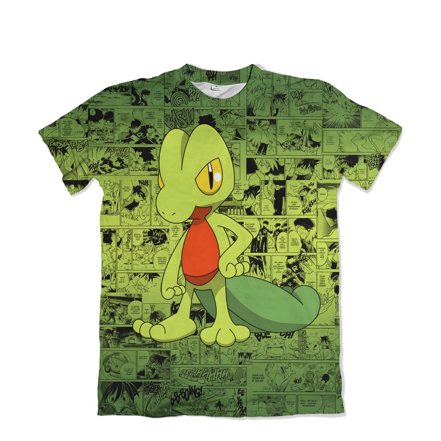 Camiseta Pokemón - Treecko, Mangá - Verde
