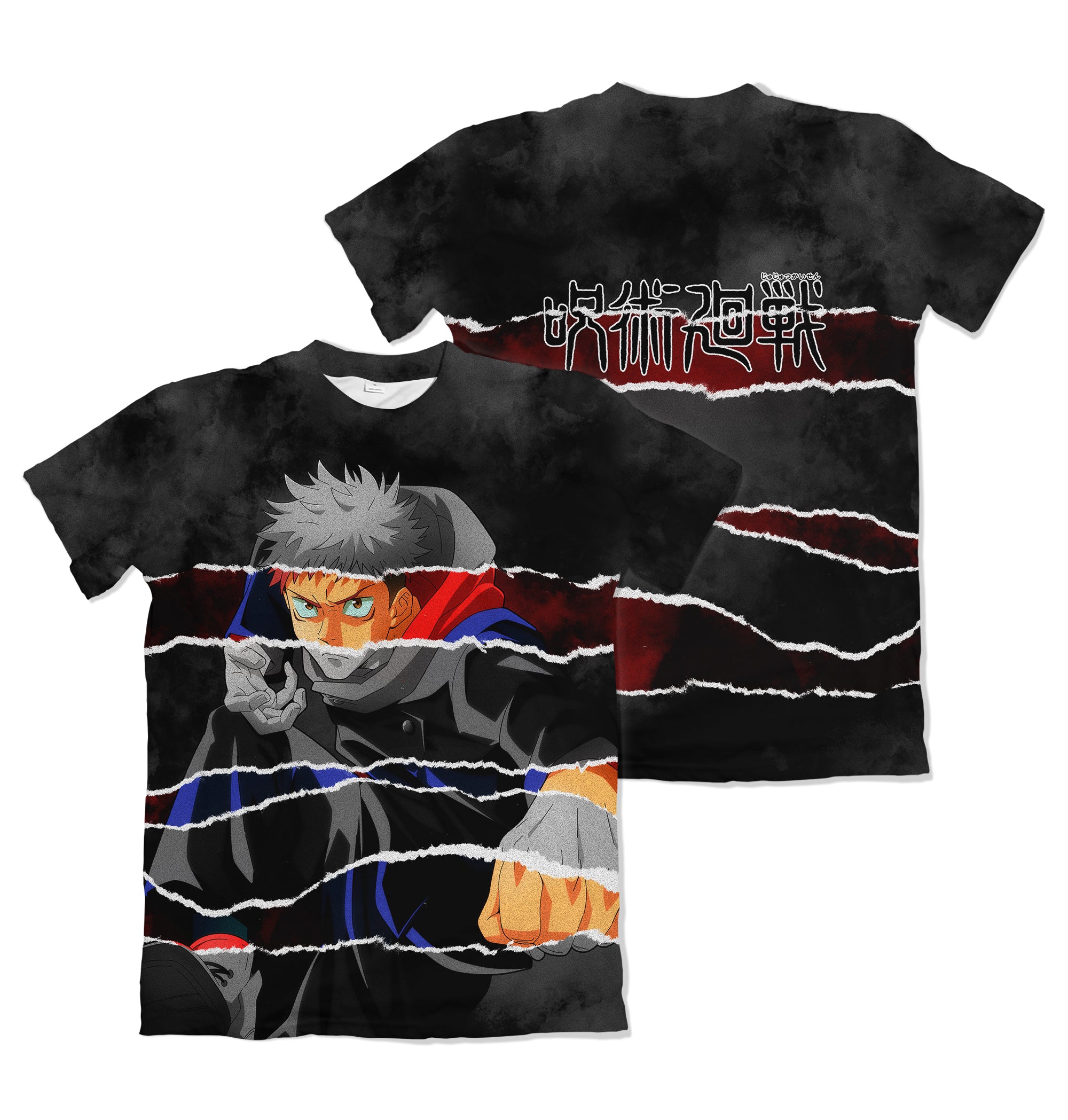 Camisa Jujutsu Kaizen - Itadori Efeito Rasgado