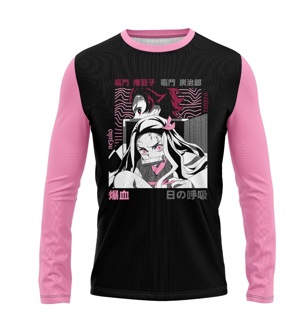 Camisa Manga Longa Kimetsu no Yaiba Filme – Tanjiro & Nezuko | Dry Fit Premium Unissex