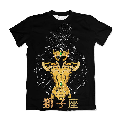 Camiseta Cavaleiros do Zodíaco Armadura Leão 2 Dry-Fit Premium Unissex