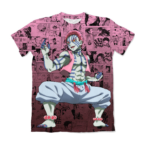 Camiseta Demon Slayer Akaza Mangá Dry-Fit Premium Unissex