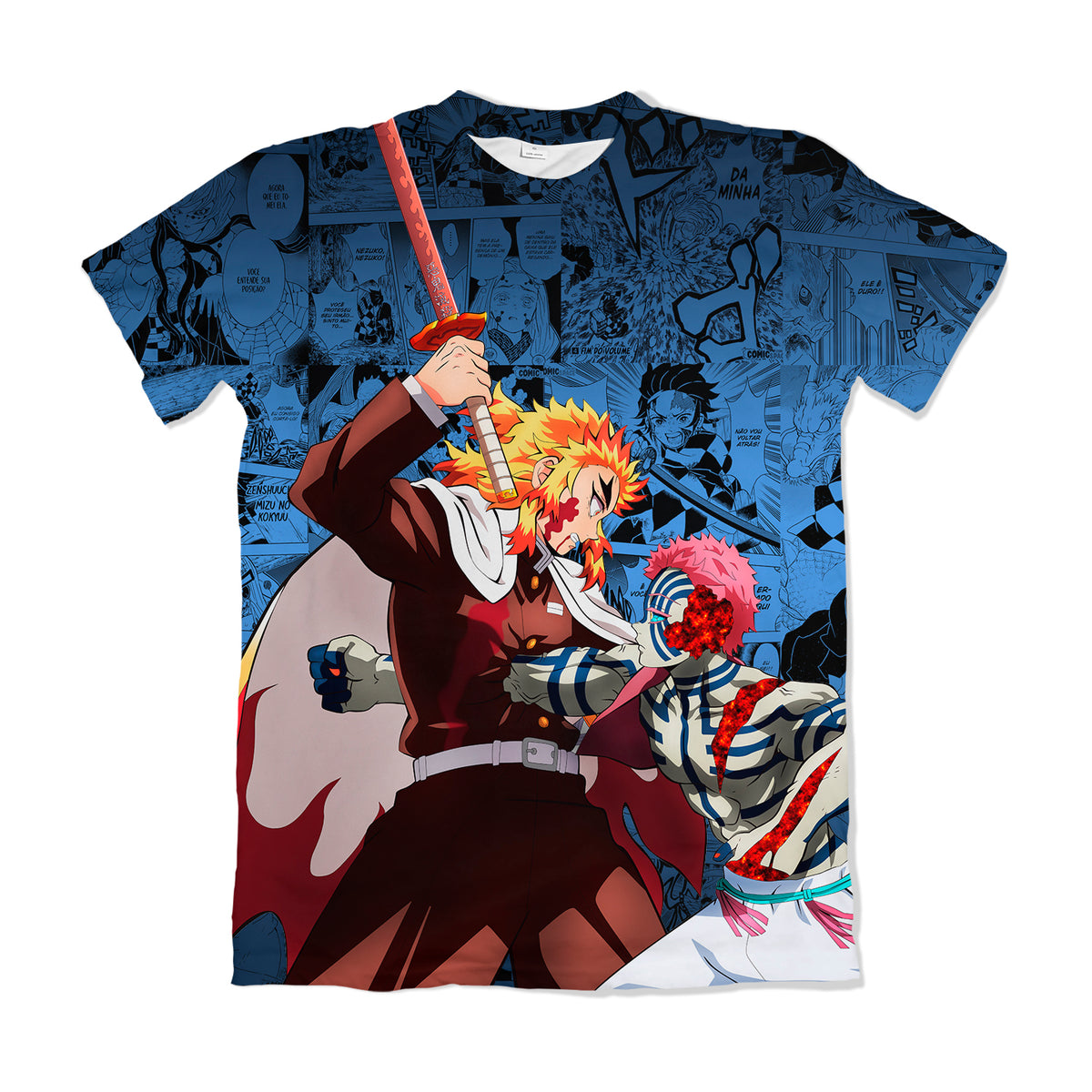 Camiseta Demon Slayer Rengoku e Akasa 1 Dry-Fit Premium Unissex