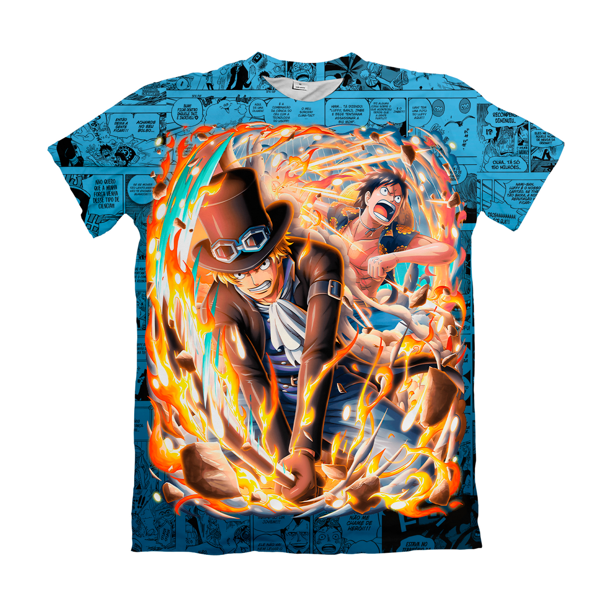 Camiseta One Piece Monkey D. Luffy e Sabo Dry-Fit Premium Unissex