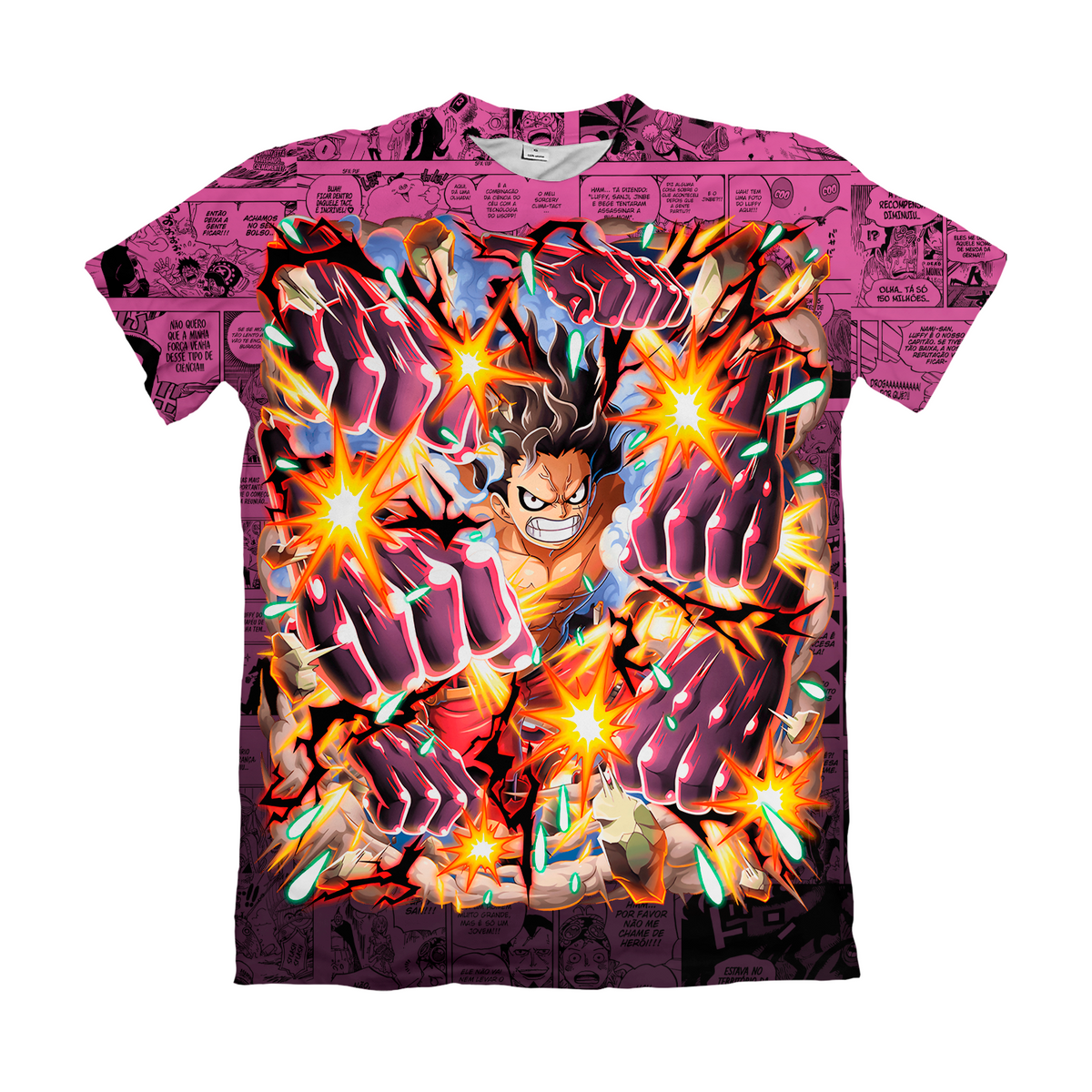 Camiseta One Piece Monkey D. Luffy Gear 4 Snake Man Dry-Fit Premium Unissex
