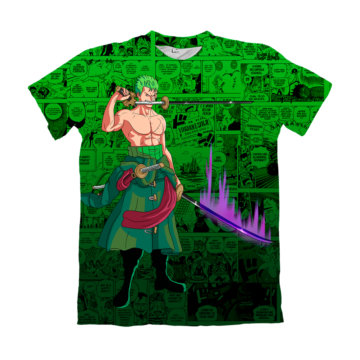Camiseta One Piece Roronoa Zoro Wano Dry-Fit Premium Unissex