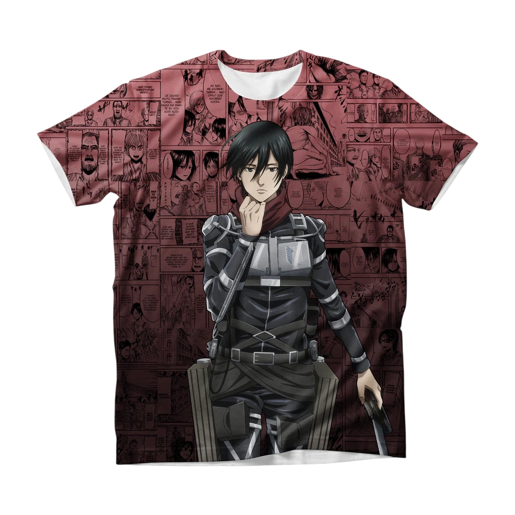 Camiseta Attack on Titan Mikasa Ackerman Dry-Fit Premium Unissex