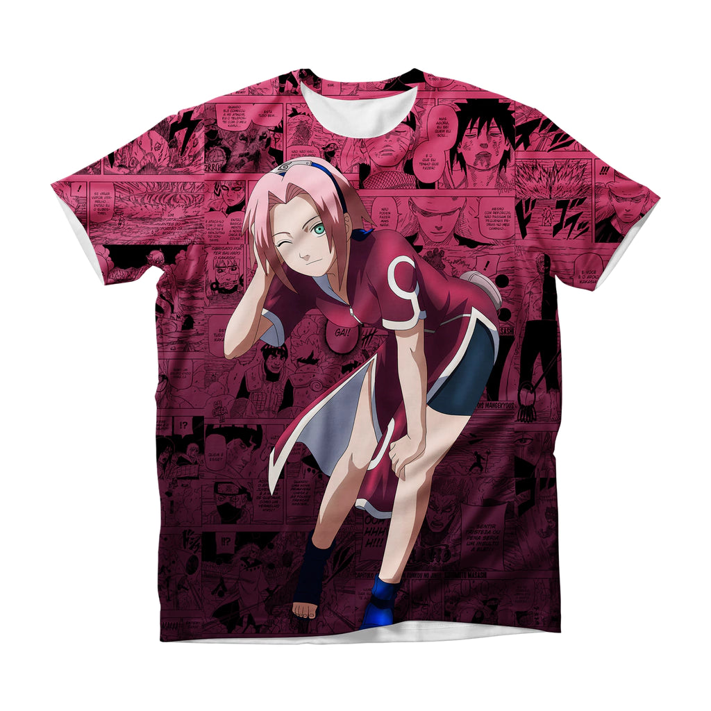 Camiseta Naruto Ninja Pink Clássica 2 Dry-Fit Premium Unissex