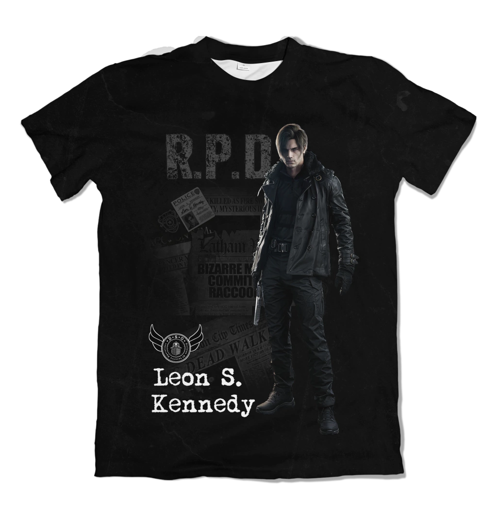 Camiseta Resident Evil Leon S. Kennedy Dry-Fit Premium Unissex
