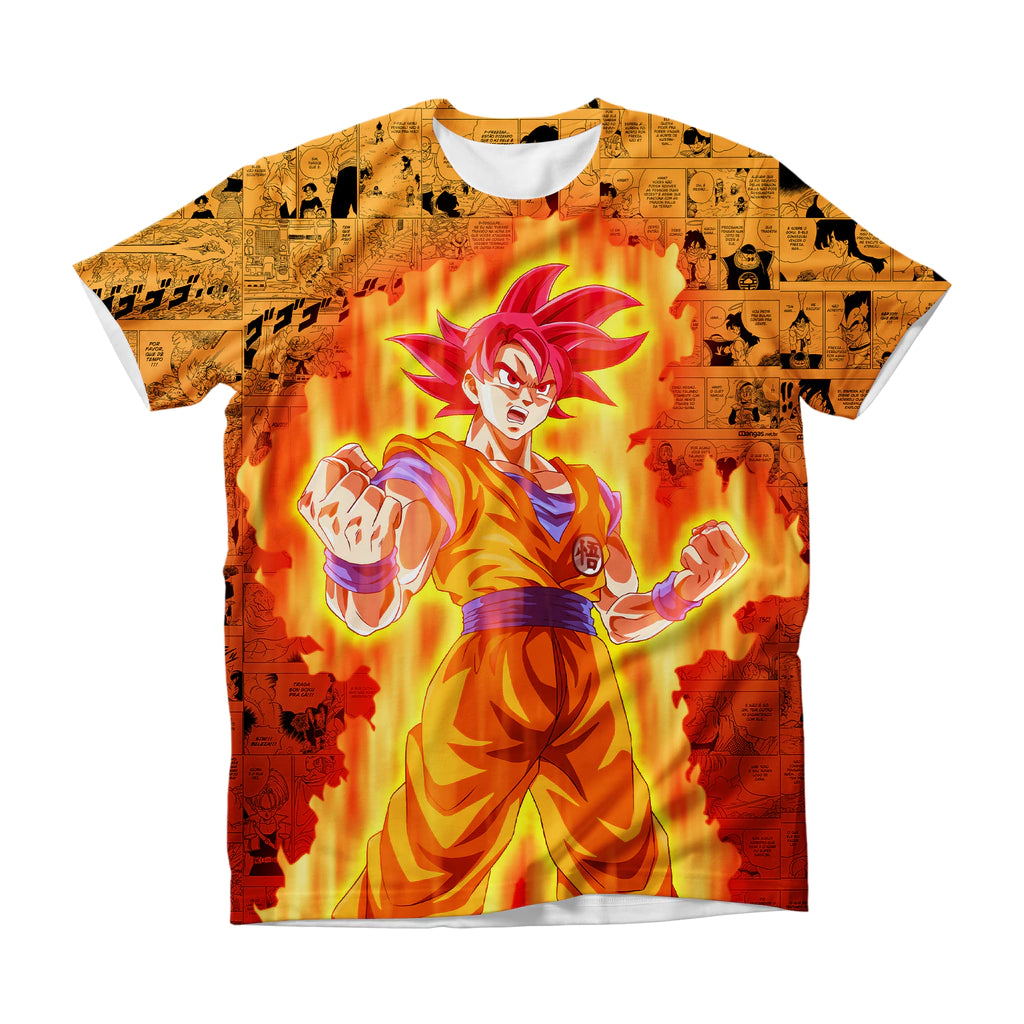 Camiseta Dragon Ball Guerreiro Super God Aura Dry-Fit Premium Unissex