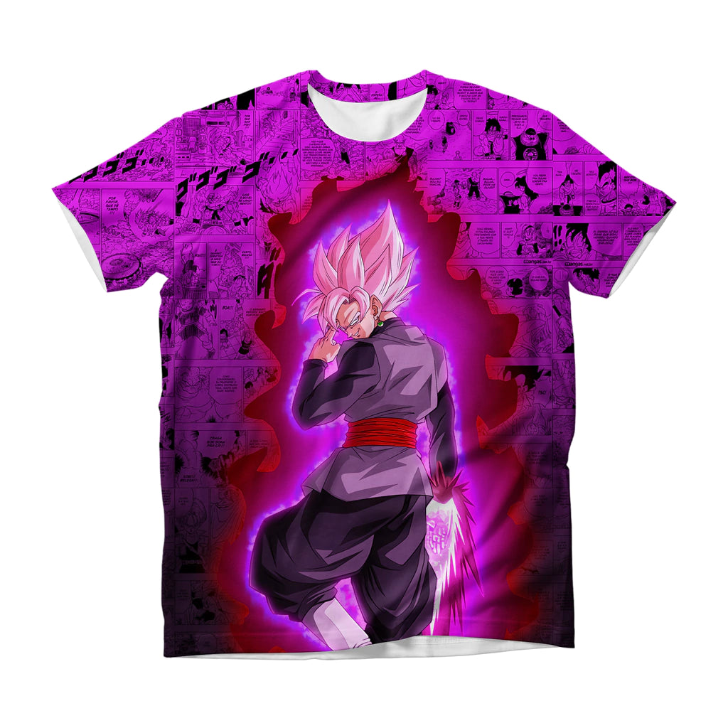 Camiseta Dragon Ball Guerreiro Black Super Rosé Smirk Dry-Fit Premium Unissex
