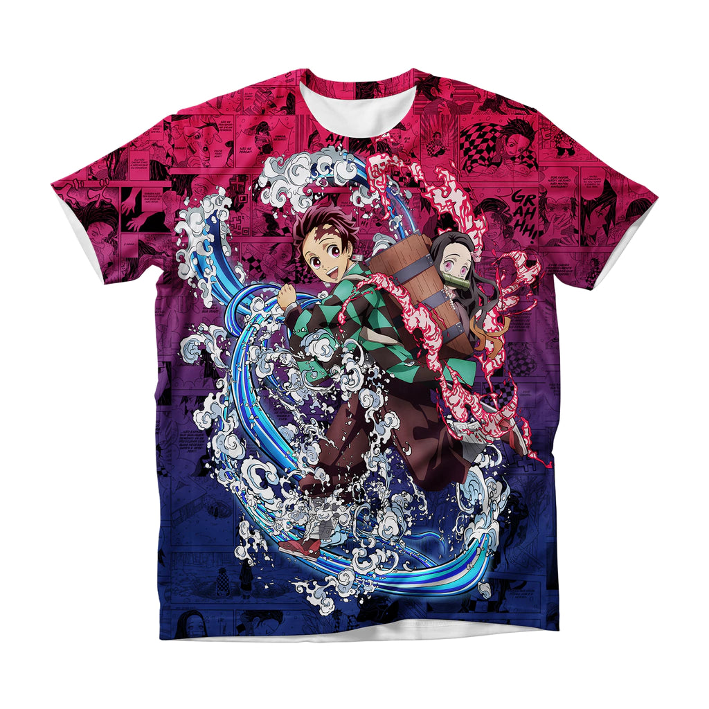 Camiseta Demon Slayer Tanjiro e Nezuko Dry-Fit Premium Unissex