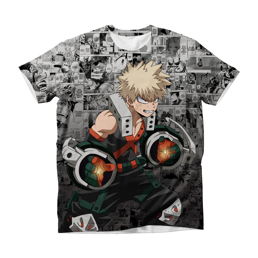 Camiseta My Hero Academia Katsuki Bakugo Rage Dry-Fit Premium Unissex