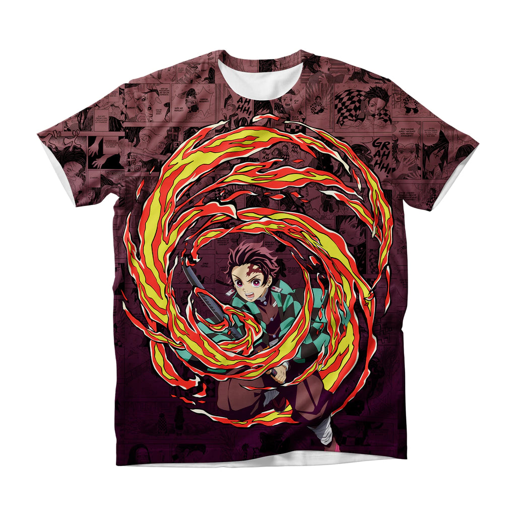 Camiseta Demon Slayer Tanjiro Kamado Flame Breathing Dry-Fit Premium Unissex