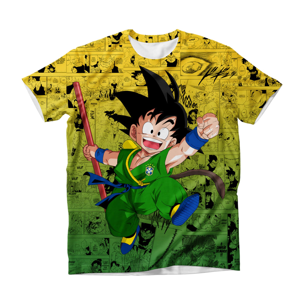 Camiseta Dragon Ball Pequeno Guerreiro Brasil Dry-Fit Premium Unissex