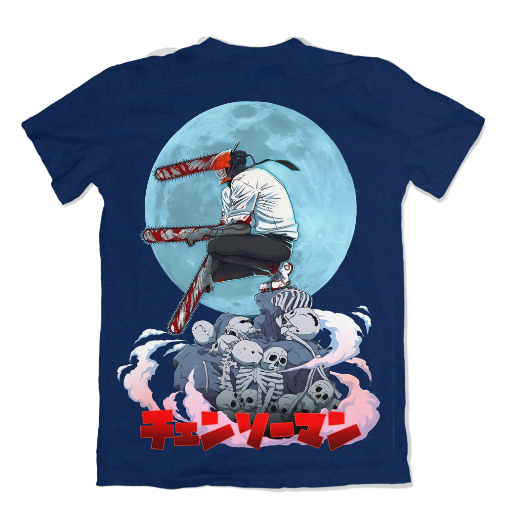 Camiseta Chainsaw Man Denji Clouds Dry-Fit Premium Unissex