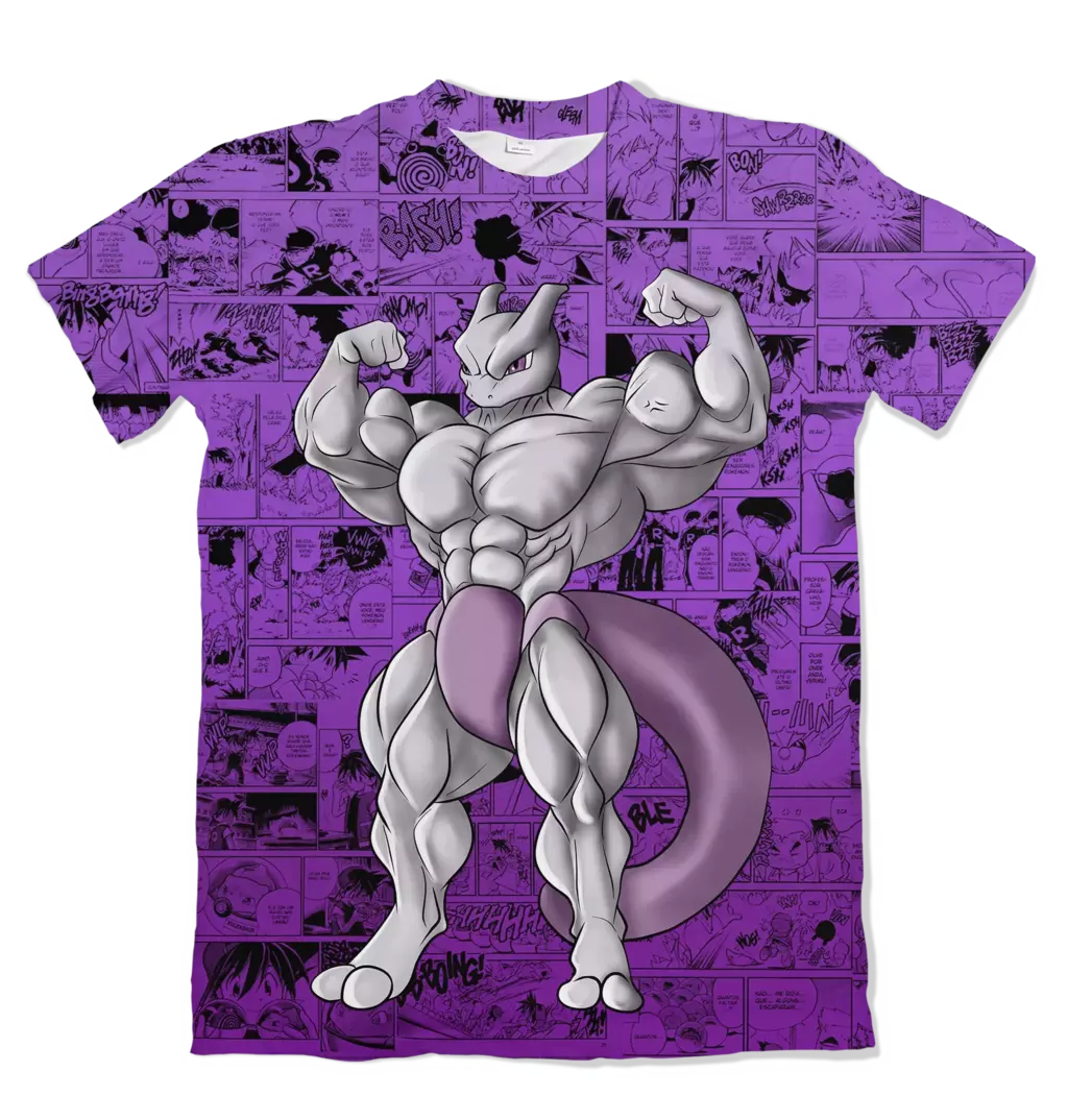 Camiseta Pokémon Mewtwo Bombado Dry-Fit Premium Unissex