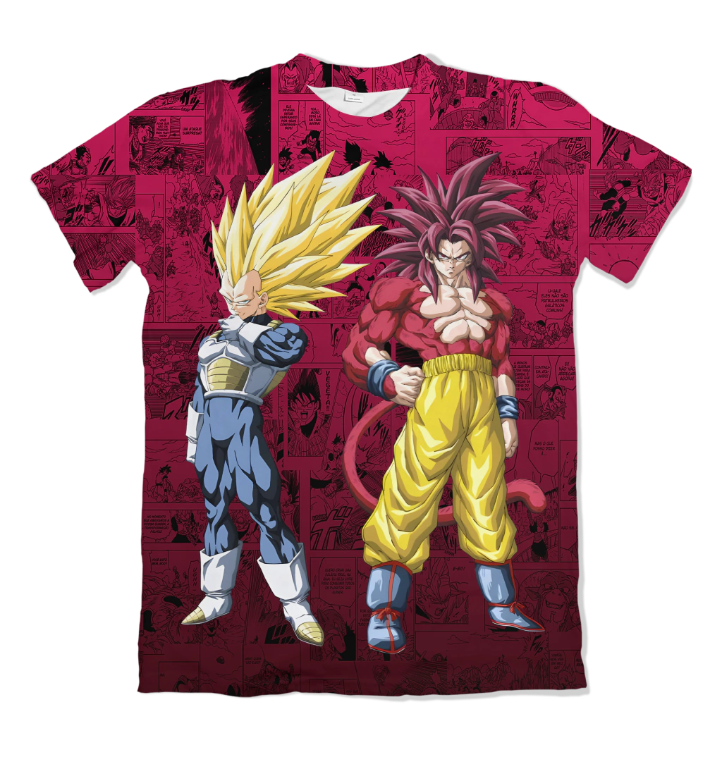 Camiseta Dragon Ball Dupla 3 e 4 Dry-Fit Premium Unissex