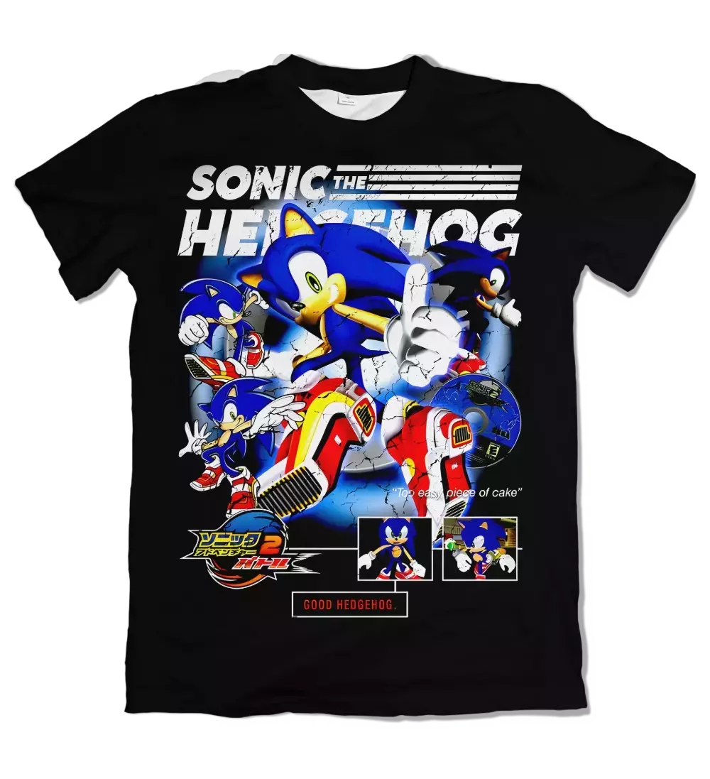 Camiseta Retrô Sonic the Hedgehog Dry-Fit Premium Unissex