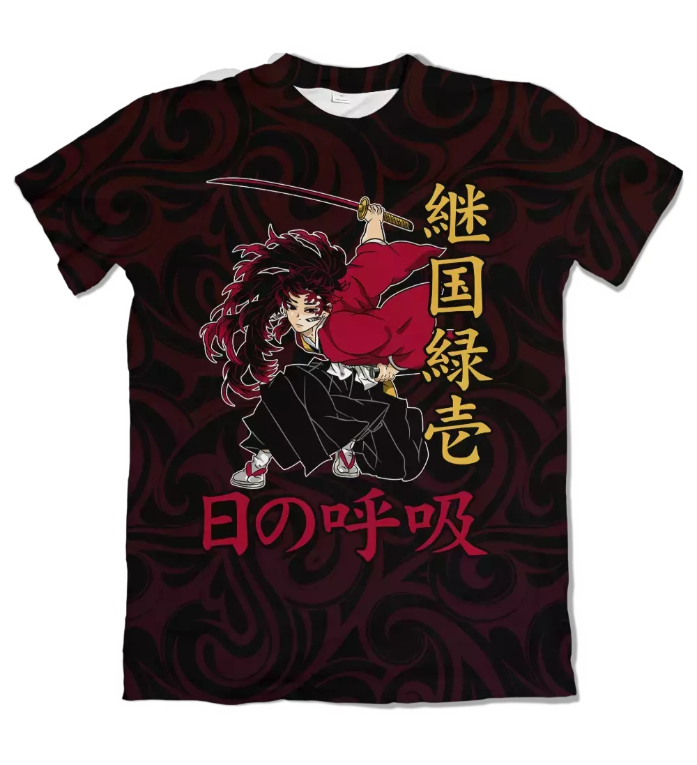 Camiseta Demon Slayer Tsugikuni Textura Dry-Fit Premium Unissex