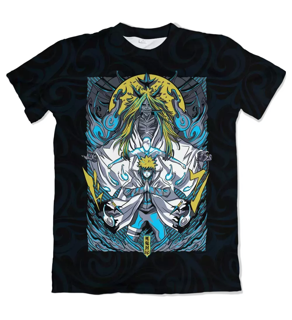 Camiseta Naruto Textura Raio Azul Dry-Fit Premium Unissex