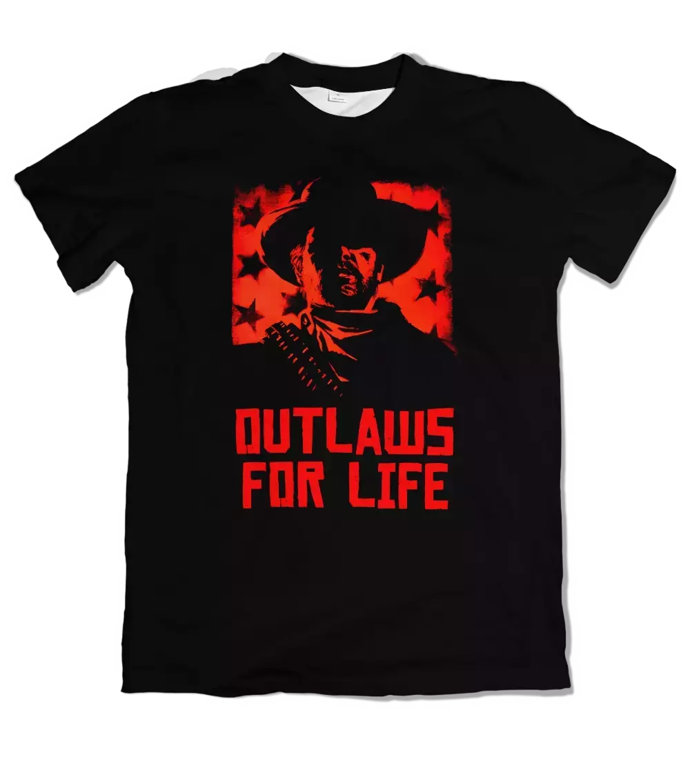 Camiseta Red Dead Redemption Outlaws For Life Dry-Fit Premium Unissex