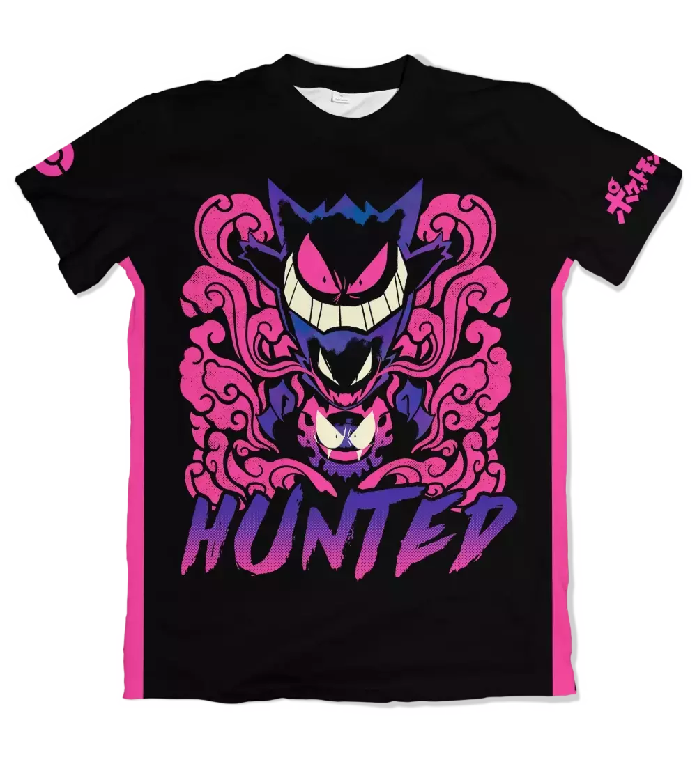 Camiseta Pokémon Fantasmas Faixas Laterais Dry-Fit Premium Unissex