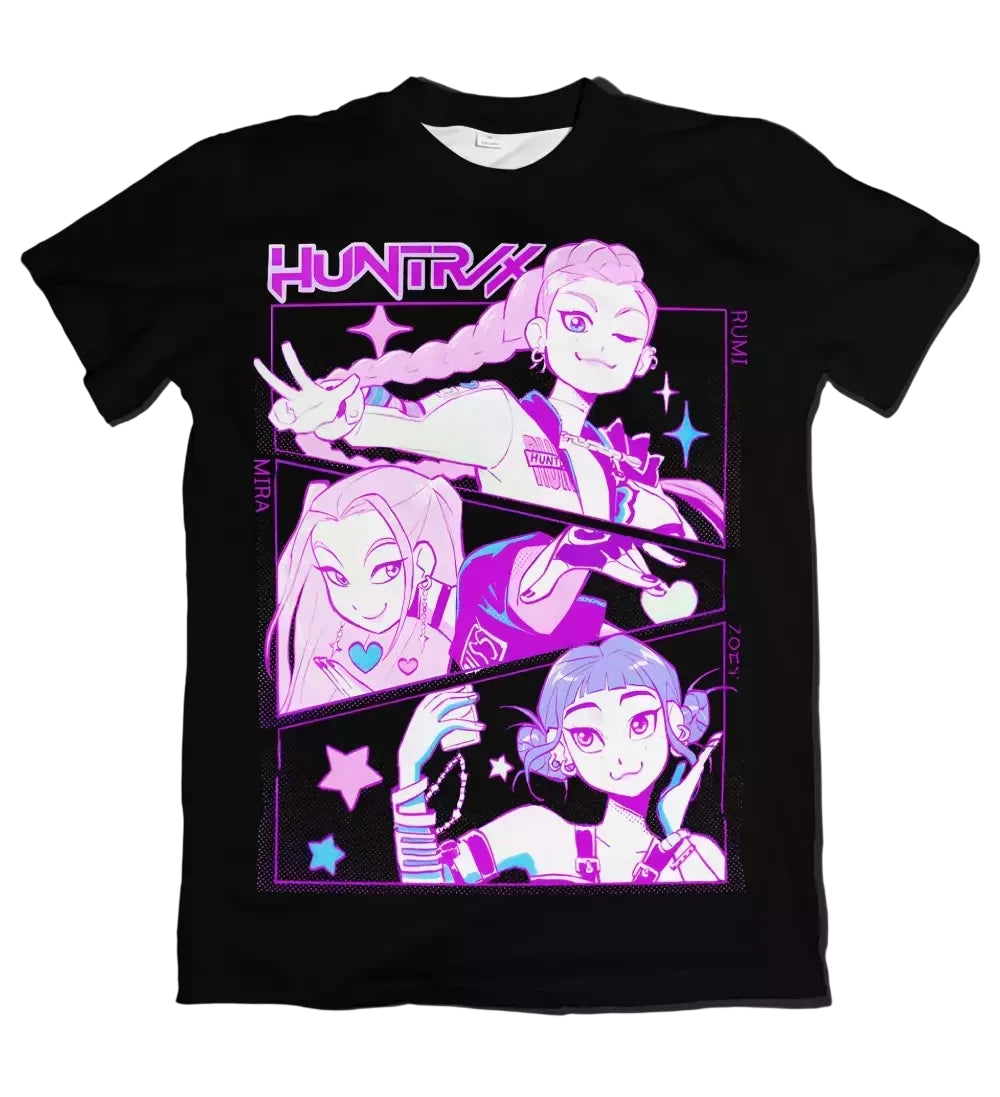 Camiseta K-Pop Demon Hunters Huntrix Camiseta Show Dry-Fit Premium Unissex