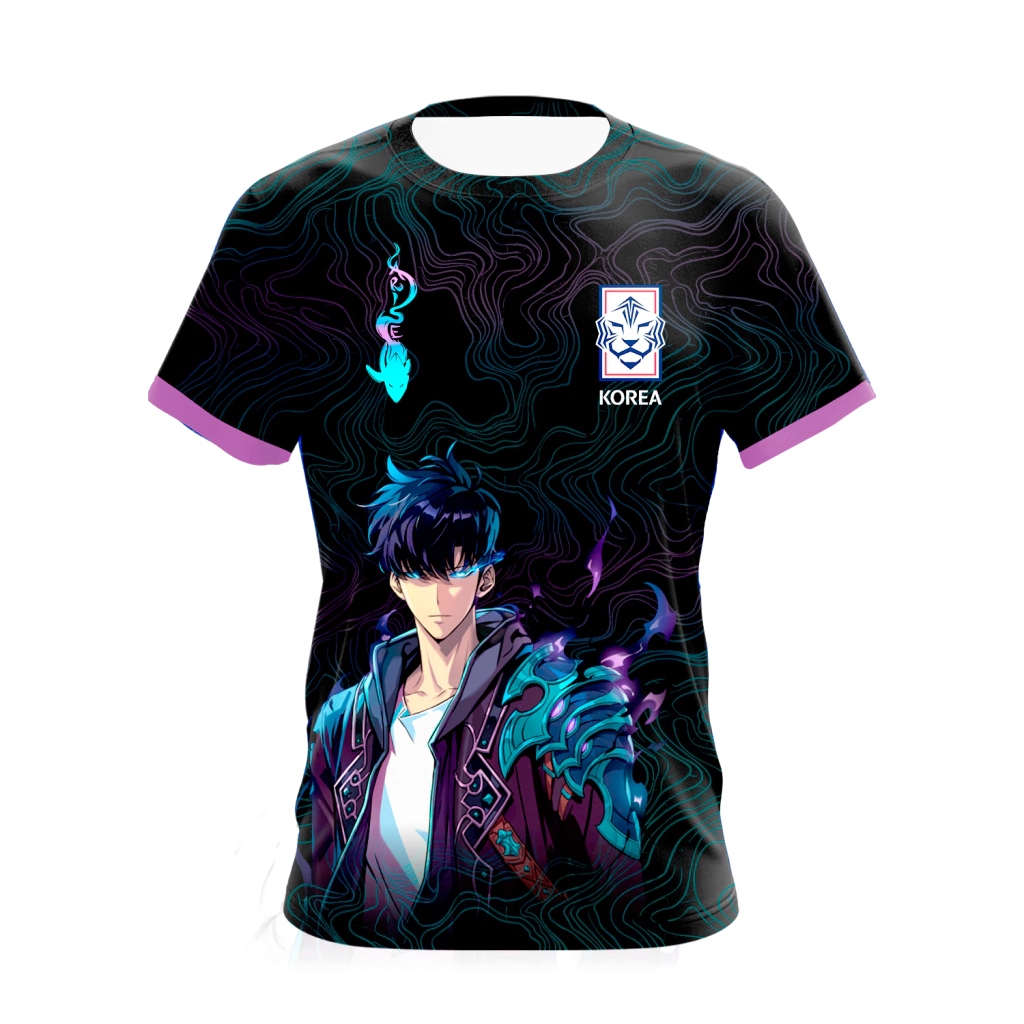 Camiseta Uniformes Uniforme Coréia Sung Jinwoo Cromo Dry-Fit Premium Unissex