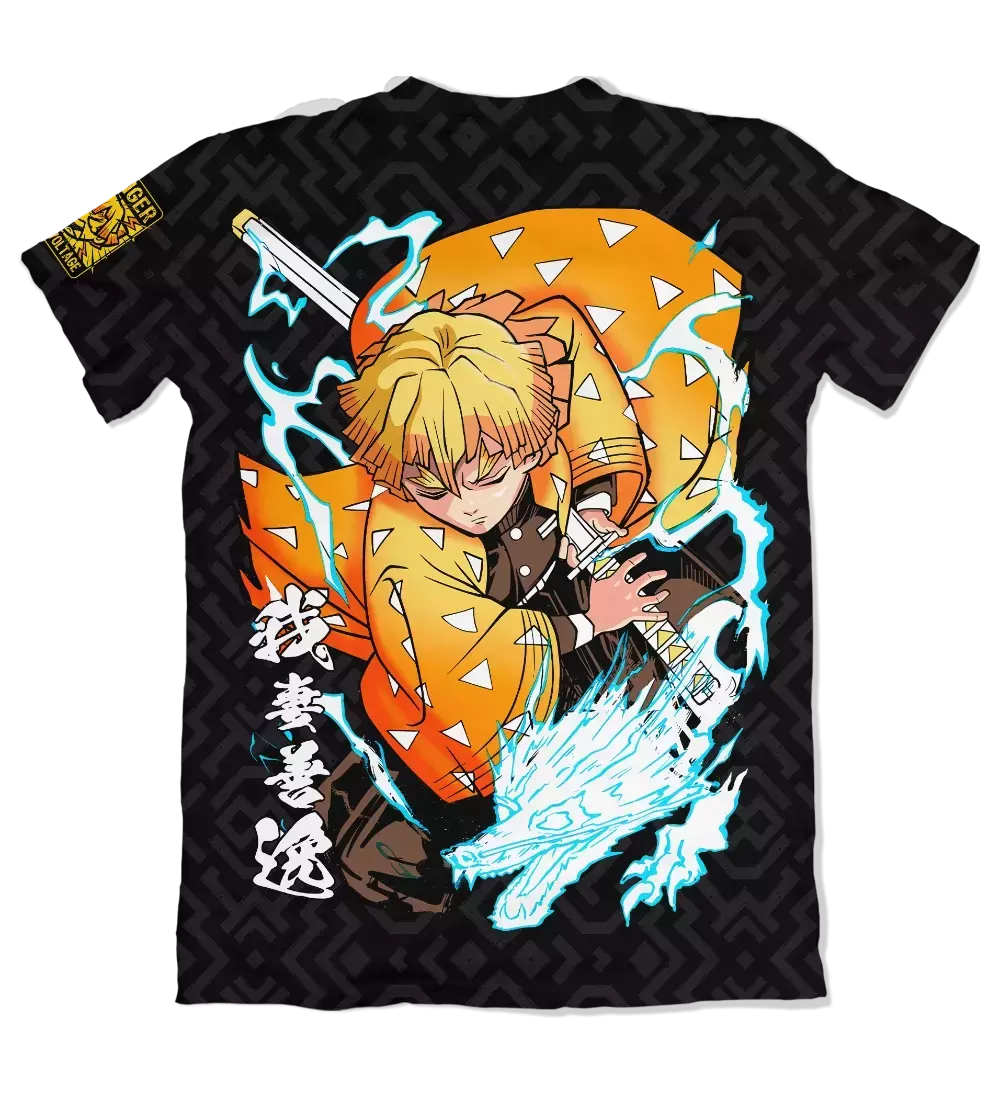 Camiseta Demon Slayer Castelo Infinito Zenitsu Dry-Fit Premium Unissex