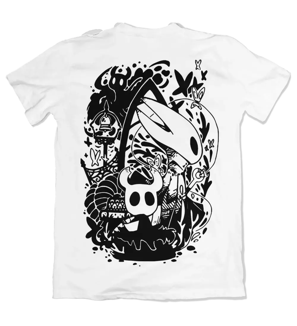 Camiseta Hollow Knight Knight e Hornet Costas Dry-Fit Premium Unissex