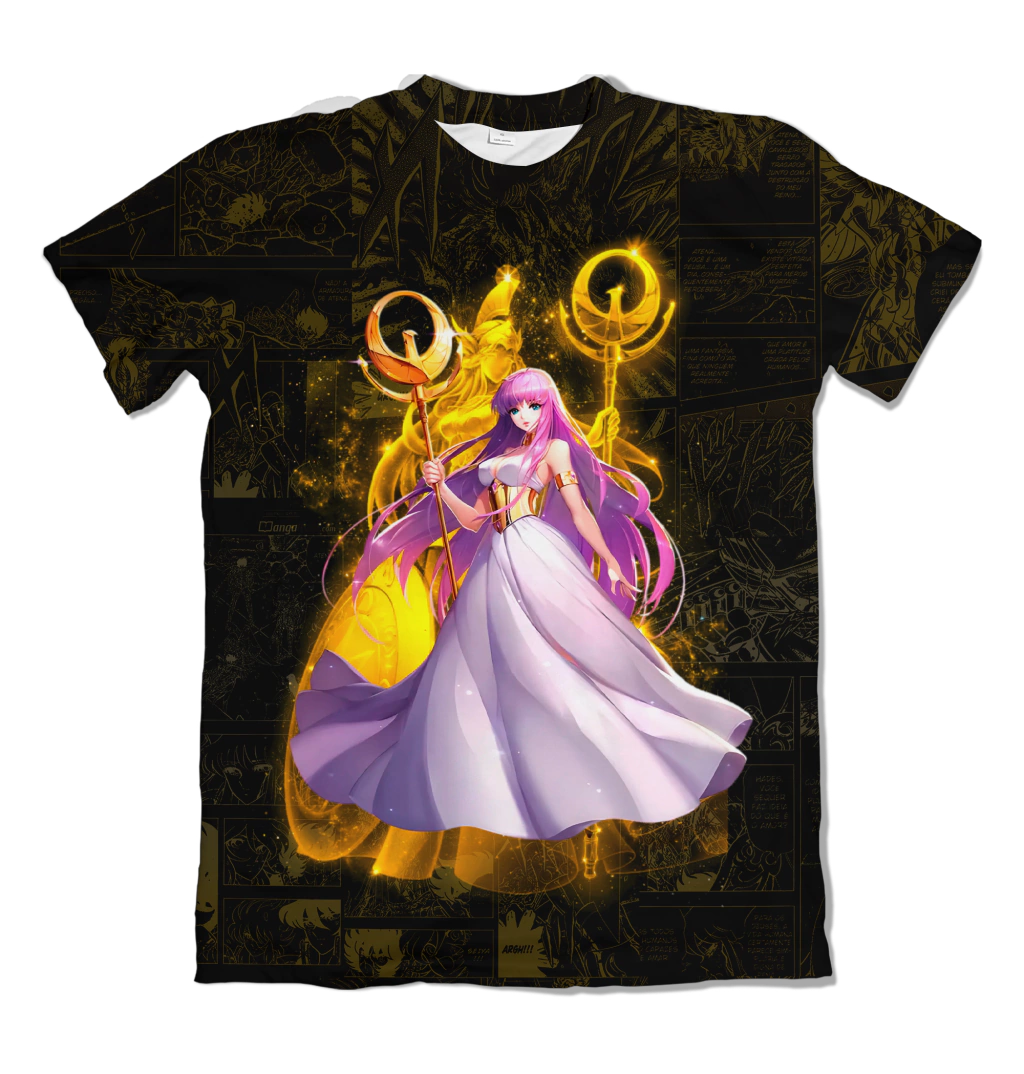 Camiseta Cavaleiros do Zodíaco Saori Dry-Fit Premium Unissex