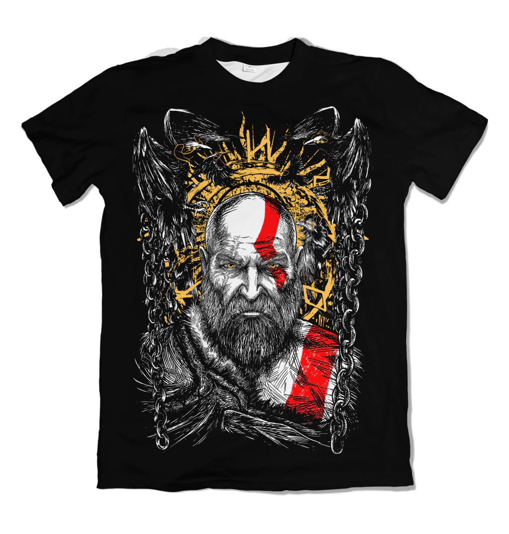 Camiseta God of War Ragnarok- Kratos e Mimir Dry-Fit Premium Unissex