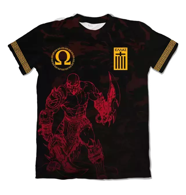 Camiseta God of War Grécia (Nome e Número Personalizável) Dry-Fit Premium Unissex